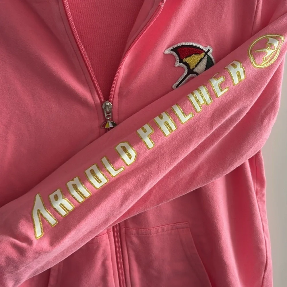 Pink Girls Arnold Palmer golf Zip Up hoodie